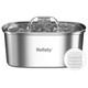 Rellaty Cat Water Fountain Stainless Steel: 3.2L/108Oz Pet Fountain Water Bowl Dog Drinking Dispenser Cat Feeding & Watering Supplies Animal Metal Kitty Spout For Cats Inside With 4 Replacement Filters