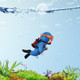 Riyotsu Floating Aquarium DecorationsCute Diver Fish Tank Ornament With Float BallFunny Moving Fish Tank Decor For Themed Aquascape (Blue A+Orange A)