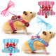 Satinior 2 Pieces Hamster Harness And Leash Set For Walking Small Guinea Pig Clothes With Bowknot Bell No Pulling Comfort Padded Vest Striped For Guinea Pig Hamster Ferret Small Animals (Blue BlackS)