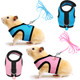 Satinior 2 Sets Guinea Pig Harness And Leash Adjustable Soft Mesh Harness Bell No Pulling Comfort Vest For Baby Ferret Rats Hamster Bunny Rabbit Chinchilla And Small Pet(Green PinkS)
