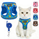 Scenereal Cat Harness & Leash Set Escape Proof - Adjustable Air Mesh Vest With Reflective Strips For Kittens Puppies Rabbits Khaki Leopard S