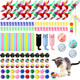 Shappy 150 Pcs Cat Toys For Indoor Cats Bulk Kitten Toys Pack Variety Interactive Including Mice Rainbow Balls Spring Crinkle Balls For Kitty Kitten Cat(Classic)