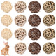 Skylety 15 Pieces Small Animal Chew Balls Rabbits Bunny Treat Chew Toys Guinea Pigs Chinchilla Balls Rolling Activity Play Grass Toys For Pet Teeth Grinding Gnawing Biting(Classic Style1.97")