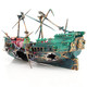 Slocme Aquarium Shipwreck Decorations - Air Bubbler Sunken Ship Ornament Fish Tank Air Action Aerating Decorations