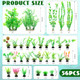 Suncalla 56 Pcs Fake Artificial Aquarium Plants Plastic Realistic Aquatic Fish Tank Plants For Aquarium Decor Green Turtle Fish Tank Accessories Decorations Large Goldfish Betta Water Grass Decor