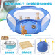 Sunnymove Small Animal Playpen & Grooming Kit Portable Foldable Pet Playpen With Mesh Top For Rabbits Guinea Pigs Hamsters Hedgehogs Includes Feeding Bowls Grooming Tools And Bedding Mat Blue