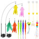 Sunshinetop Cat Wand Toy Interactive Kitten Feather Toys Self Play Cat Teaser For Indoor Cats Reusable Suction Cup Toys For Indoor Cats Kittens Play Exercise