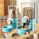 Superpaws Hanging Rabbit Automatic Food Feeder With 30Oz Bowl And 500Ml Water Dispenser Bunny Gravity Feeding Station Waterer Set Hanging Self-Dispensing Feeder For CagesFerretGuinea Pigs Chinchillas Hedgehog