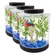Tetra 1 Gallon Half Moon Small Fish Tank W/ Movable Led Light For Betta & Gold Fish Aquarium