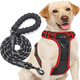 Tobedri No Pull Dog Harness Adjustable Reflective Oxford Easy Control Medium Large Dog Harness With A Heavy Duty 5Ft Dog Leash