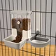 Tokayife Automatic Pet Food Water Dispenser Auto Gravity Pet Feeder Water Bottle Set For Crate Feeding Station For Small Dog Cat Rabbit Guinea Pigs Chinchilla Ferret Hedgehog (Gray)