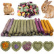 Vespro Bunny Toys 21Pcs Rabbit Chew Toys For Teeth Guinea Pig Natural Treats Timothy Hay Sticks For Chinchillas Hamsters Rats Small Animals Teeth Grinding