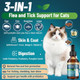 Vicsom Natural Flea And Tick Prevention For Cats Herbal Cat Flea And Tick Treatment Support Drops Flea Support With Prebiotics Probiotics For Cats Kitten - Ideal For Sensitive Cat - Salmon Flavor