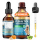 Vicsom Natural Flea And Tick Prevention For Dogs Oral Herbal Dog Flea And Tick Treatment Drops With Pumpkin Seed & Black Walnut For Dogs Skin & Coat Care - Digestive & Immune For All Breeds And Ages 60Ml
