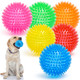 Vitever 3.5 Squeaky Dog Toy Balls (6 Colors) Puppy Chew Toys For Teething Bpa Non-Toxic Spikey Dog Balls For Medium Large & Small Dogs Durable Toys For Aggressive Chewers