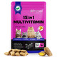 Vosifsdiy Cat Vitamins Treats 15 In 1 Cat Multivitamin Chews Vitamins With Taurine Omega-3S Fatty Acids Prebiotics For Health Bones Joint Skin & Coat Digestion Immune Support (30 Day Supply)