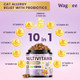 Wagmee Cat Multivitamin With Fish Oil 10 In 1 Taurine For Cats Vitamins Treats - 500 Crunchy & Creamy Chews Supports Energy Bone Joint Skin & Coat Health - With Omega 3S Biotin For All Breeds & Ages