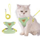 Wanheart Cat Harness And Leash Set Escape-Proof Adjustable Cat Leash And Harness Combo Suitable For All Cat Breeds (Green M)