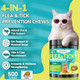 Woyamay 4-In-1 Flea And Tick Prevention For Cats 500 Crunchy & Creamy Chews Cat Flea Treatment Natural Oral Flea Treatment For Cats Daily Support For Flea Immune Skin & Coat Gut Chicken Flavor