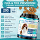 Woyamay Flea And Tick Prevention Chews Bundle For Cats & Dogs Natural Oral Flea Treatment 200 Dog Soft Chews + 500 Cat Crunchy Chews Daily Multi-Pet Supplement For Flea Defense Skin & Coat Immunity