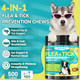 Woyamay 4-In-1 Flea And Tick Prevention For Dogs 500 Crunchy Dog Flea Chews Dog Flea Treatment Natural Oral Flea Treatment For Dogs Daily Support For Flea Skin & Coat Gut Immune Chicken Flavor