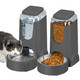 Wyfkyd 2 Pack Automatic Cat Feeder And Stainless Steel Water Dispenser Gravity Dog Waterer Set Food Feeder And Waterer Set For Small Medium Kitten Puppy Pets(1 Gallon X 2 Charcoal Gray)