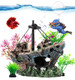 Xereooe 6 Pcs Aquarium Decor Set Shipwreck Decoration Little Diver Floating Fish Tank Decoration Fish Tank Plants