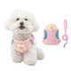 Xwtmim Floral Mesh Dog Harness With Matching Leash Lightweight Pet VestSuitable For Small And Medium-Sized Cats And Dogs To Wear Pink/Yellow (Pink M:12-15Lbs)