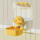 Ylygjgl Pet Dog Cat Hanging Automatic Feeders Drinking Bowls Auto Gravity Rabbits Feeder No Drip Water Set Cage Pet Feeding Bowls Dispenser For Cats Dogs Puppy Rabbit (Yellow)