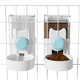 Yummy Sam Hanging Cage Automatic Small Pet Food Bowl Water Bottle Dispenser 1L Auto Gravity Pet Feeder And Waterer Set Kennel Feeding Station Crate Feeder Dish For Rabbit Puppy Cats Ferret (Pink)