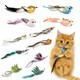 Zaylumo 11Pcs Realistic Bird Cat Toy Refills Handmade Feather Cat Toys With Bell Clip-On Cat Wand Attachments Interactive Cat Toys For Indoor Cats Refill Set For Wand Toy Or Cute Home D Cor