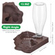 Zisiueel 2 Pack Reptile Water Feeder Automatic Water Dispenser Waterer 13.5Oz Feeding Accessories Tank Lizards Waterer For Bearded Dragon Terrarium Turtle Tank Feeding Geckos Frog (Brown)
