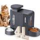Zomisia Gravity Cat Feeder And Water Dispenser With 304 Stainless Steel Bowls 2 In 1 Automatic Cat Feeder With 180 Degree Rotatable Water Bowl Large Capacity For Puppy Kitten Rabbits Black