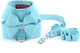 Zunea Bling Pet Dog Harness For Small Dogs Girl Bow Tie No Pull Soft Suede Leather Puppy Harness Leash Set Adjustable Rhinestone Cat Kittens Vest Harnesses Escape Proof For Walking Running Blue M