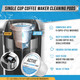 ACTIVE K-Cup Compatible Keurig Cleaning Pods - Quick-Rinse Cleaners for Single Serve Coffee Machine, 12 Month Coffee Maker Cleaner Kit, Brewer Clean Cups for Keurig 1.0, 2.0, Mini Machines - 12 Pack