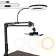 Overhead Camera Mount with Ring Light 6‘’ Overhead Phone Mount Compatible with iPhone Camera Webcam Articulating Arm Phone Mount for YouTube Live Stream Cooking Nail Video Recording