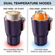 2-in -1 Smart Car Cup Holder Drinks Cooler and Warmer Beverage Chilling or Heating LED Temperature Display Touchscreen Control for RV Road Trip Commuting(12V 36W, Purple)