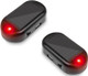 Shudyear Car Solar Power Simulated Dummy Alarm Anti-Theft LED Flashing Security Light Fake lamp with USB Charger Port car security Accessories Universal for Most Cars(2pcs Red)