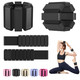 PENOMO Pilates Wrist and Ankle Weights for Women - Adjustable Weighted Bangles for Men, 2 lbs Weighted Arm Bands Foot Leg Weights for Walking, Yoga, Training, Exercise, Running, Set of 2 (1LB Each) - Black