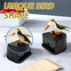 NIIIYTYB Creative Little Bird Toothpick Dispenser Holder  Fun Push Type Woodpecker Holder  Cute and Funny Bird Shape Toothpick Case for Kitchen (White, Black and Gold)