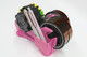 Enskatec Heat Tape Dispenser Sublimation with Compartment Slots Semi Automatic Multiple Roll Cut 1" & 3" Core Double Reel Cores Sublimation for Heat Transfer Tape Pink