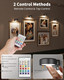ERMTCTS 3 Pack Picture Lights for Wall,Wireless 2000mAh Rechargeable Magnetic LED Puck Lights with Remote,3 Color Temps and 12 RGB,Dimming & Timer,Art Frame Light for Painting Display,Photos,Wall Decor