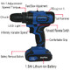 DayPlus 21V Cordless Drill with 1×1.5Ah Battery, Heavy Duty Electric Drill and Screwdriver Set, Impact Driver 45Nm, 2900RPM Max Speed, 2 Speed, Forward and Reverse Setting, LED Worklight