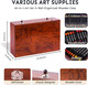 TMOL Art Supplies, 175-Pack Deluxe Art Set Drawing Painting Kit with 2 Drawing Pads, Acrylic Paints, Colored Pencils, Crayons, Art Kit in Wooden Case, Gift for Artist, Adults, Teens and Kids - Cherry