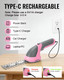 WORKPRO Cordless Grass Shear & Shrubbery Trimmer - 2 in 1 Handheld Hedge Trimmer 7.2V Electric Grass Trimmer Hedge Shears/Grass Cutter Rechargeable Lithium-Ion Battery and Type-C Cable - Pink Ribbon