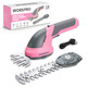 WORKPRO Cordless Grass Shear & Shrubbery Trimmer - 2 in 1 Handheld Hedge Trimmer 7.2V Electric Grass Trimmer Hedge Shears/Grass Cutter Rechargeable Lithium-Ion Battery and Type-C Cable - Pink Ribbon