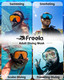 Freela Adult Dry Snorkel Set with Mirrored Lens Anti-Fog 180° Wide View Anti-Fog, Scuba Diving Mask with Nose Cover, Snorkeling Gear for Men Women - Green with Blue