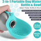 AOFANPET Dogs Drinking Bottle with Silicone Bowl, 285ml Stainless Steel Leak-Proof Dog Drinking Bottle for Cats and Dogs, Walks and Hikes - Pink