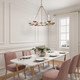 classy leaves Gold Chandeliers for Dining Room 6-Light Wagon Wheel Chandelier with White Candle Modern Chandelier Light Fixture Island Light for Kitchen Island Living Room Bedroom