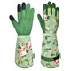 Gardening Gloves for Women Comfortable Floral Long Sleeve Garden Gloves for Gardening and Outdoor Work Durable Leather Long Gardening Gloves Great Gift Ideas for Ladies Green Print (Large)